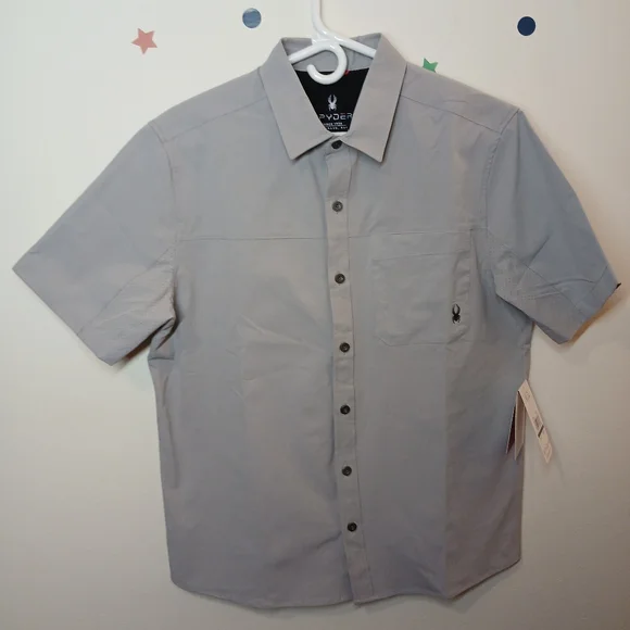 Spyder Men’s Short Sleeve Button-Up Shirt – Size Small - Picture 1 of 13